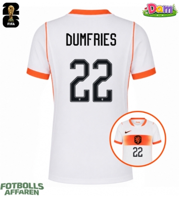 Nederländerna Denzel Dumfries #22 Bortatröja Kvinnor VM 2026 Kortärmad